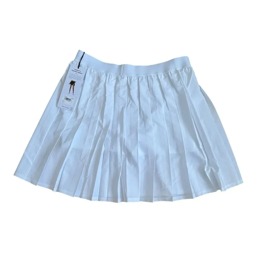 Alo Varsity Pleated Tennis Skirt Pickleball Size L White